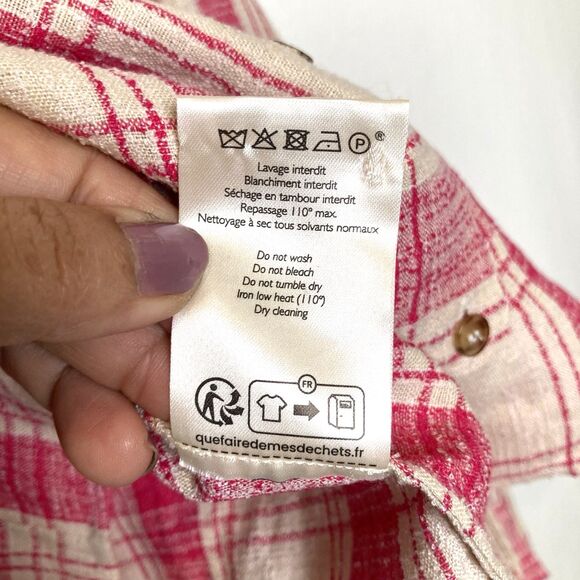 Sezane  Paris Tomboy Shirt Linen Blend  Women's Size 4 FR 36 Button Down Top - Picture 12 of 14